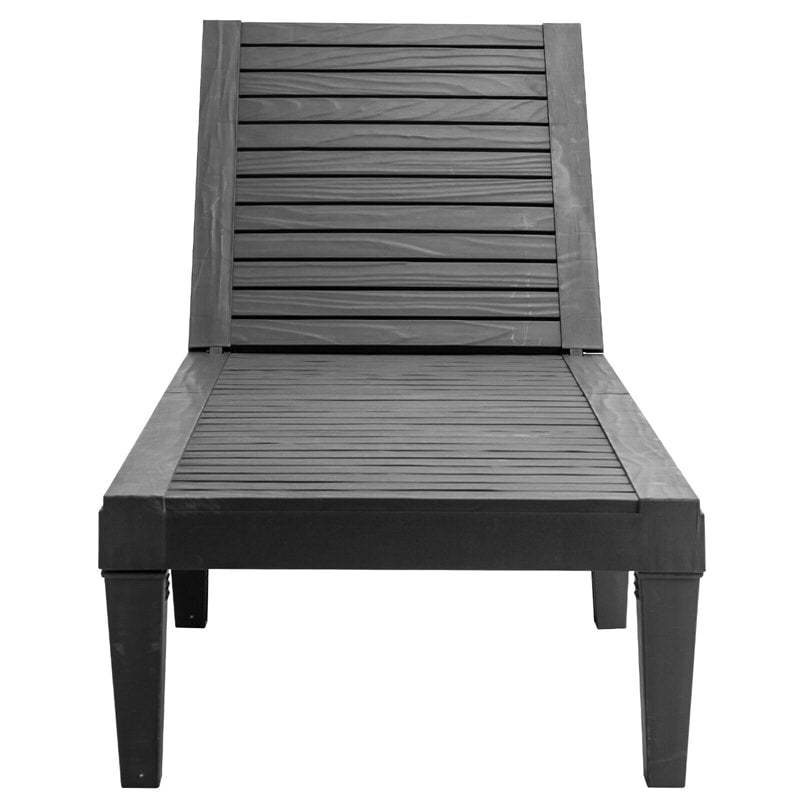 Outdoor Chaise Lounge Chair with 5-Position Adjustable Backrest, 400LBS Capacity All-Weather Reclining Sun Lounger for Poolside, Patio Backyard