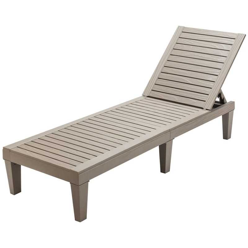 Outdoor Chaise Lounge Chair with 5-Position Adjustable Backrest, 400LBS Capacity All-Weather Reclining Sun Lounger for Poolside, Patio Backyard