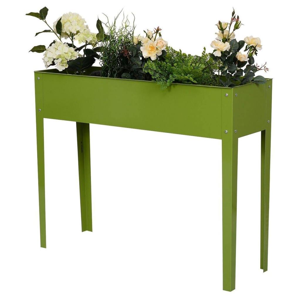 Raised Garden Bed, Metal Elevated Planter Box with Legs & Drainage Holes, Standing Garden for Vegetables Flowers Indoor Outdoor 40"L x 13W" x 31.5"H