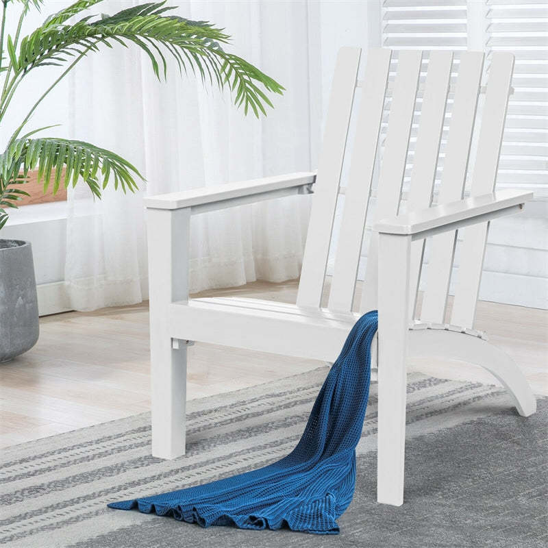 Outdoor Acacia Wood Adirondack Chair Weather Resistant Patio Adirondack Armchair for Garden Backyard