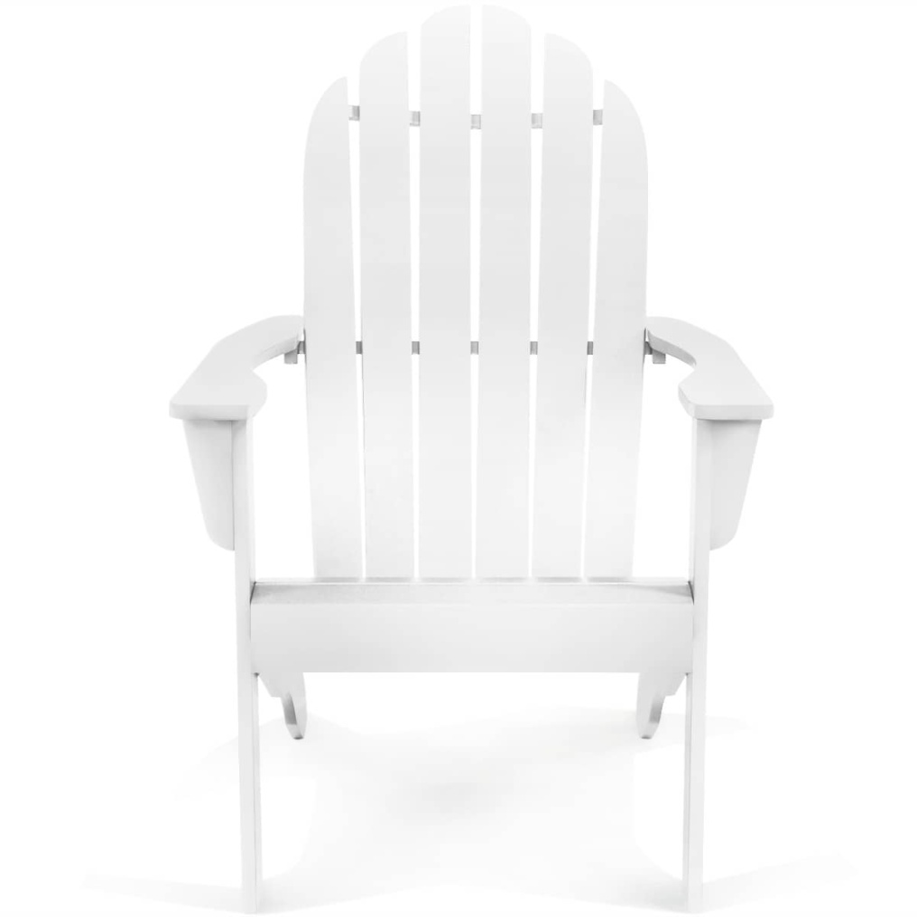 Outdoor Wooden Adirondack Chair, Acacia Wood Patio Lounge Armchair with Slatted Seat & 350lbs Capacity, Weather Resistant Deck Fire Pit Chair