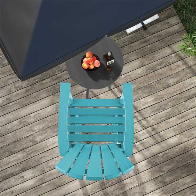 Outdoor HDPE Bar Stool, All-Weather 30" Tall Adirondack Chair with Armrests & Footrest, Bar Height Patio Chairs for Garden Deck Balcony