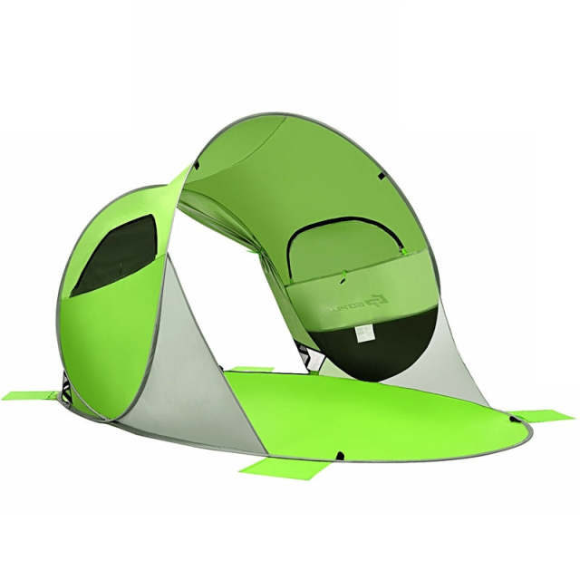 3-4 Person Pop Up Beach Tent, Anti-UV UPF 50+ Portable Camping Sun Shelter with 2 Mesh Windows for Picnic, Hiking