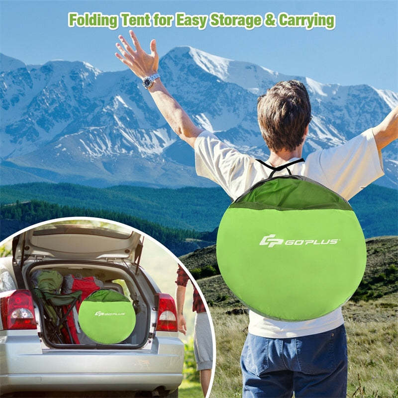 3-4 Person Pop Up Beach Tent, Anti-UV UPF 50+ Portable Camping Sun Shelter with 2 Mesh Windows for Picnic, Hiking