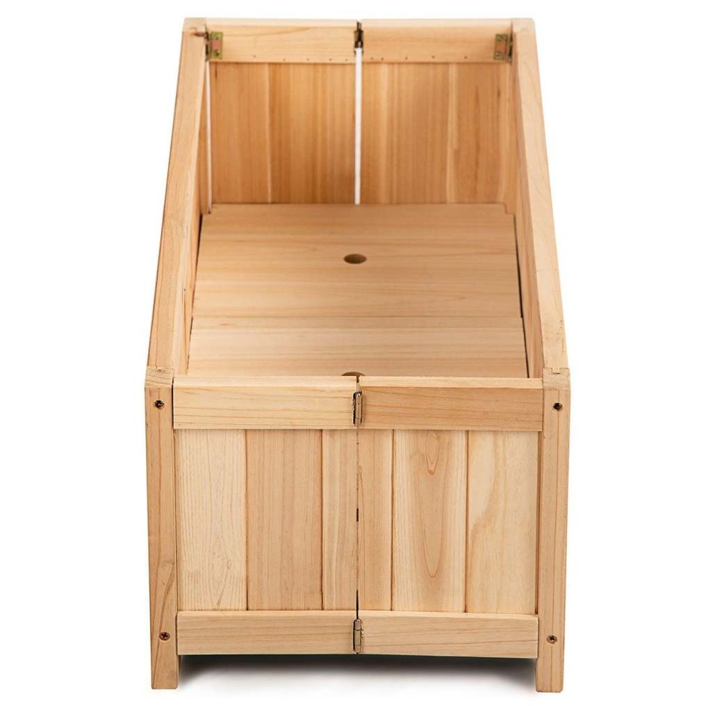 Outdoor Wooden Planter Box Folding Raised Garden Bed Wood Flower Plant Vegetable Elevated Planter Box Container for Patio Lawn Yard