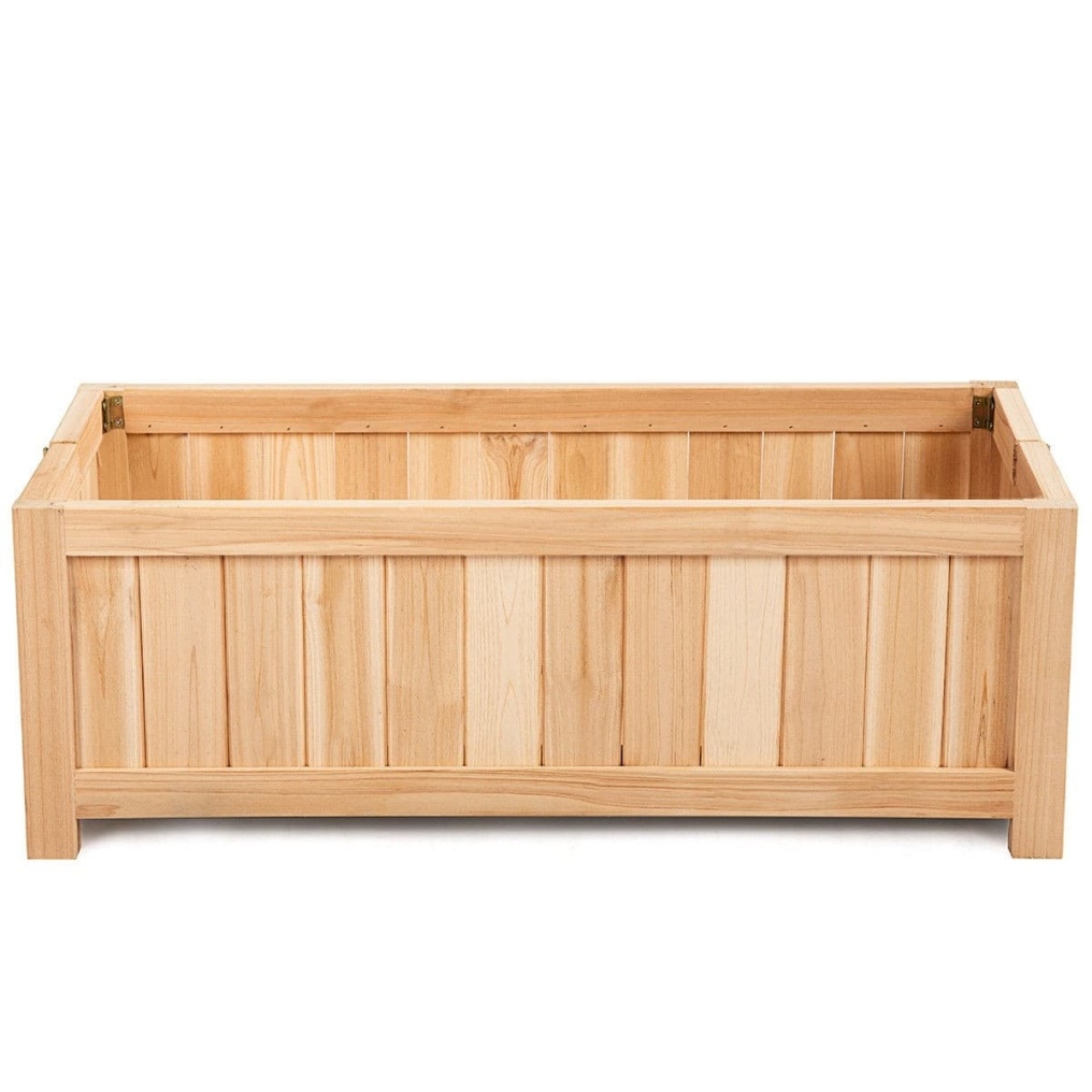 Outdoor Wooden Planter Box Folding Raised Garden Bed Wood Flower Plant Vegetable Elevated Planter Box Container for Patio Lawn Yard