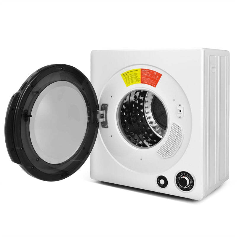 Portable Clothes Dryer, 13.2 LBS Compact Front Load Electric Tumble Dryer with Stainless Steel Drum & 5 Drying Programs, 1350W