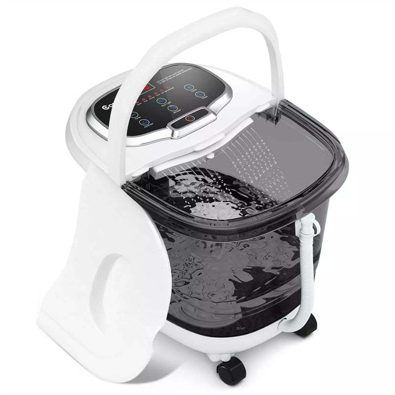 Foot Spa Bath Massager with Heat, Portable Pedicure Foot Spa Tub w/ Motorized Rollers, Shiatsu Massage, Temp Control, Adjustable Shower for Home