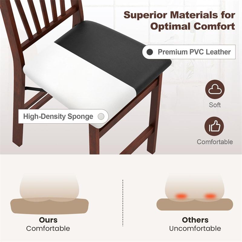 Set of 2 Folding Bar Stools, 24.5" Kitchen Island Counter Height Chairs with Padded Seats, Footrests & Rubber Wood Legs