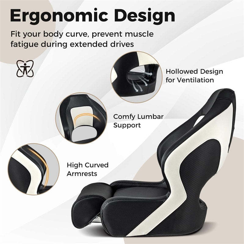 Sports Flip-up Boat Seat, Captain Bucket Seat w/Thick Sponge Bolster, Waterproof PVC Leather Upholstery, Curve Armrest, High Back Fishing Boat Chair