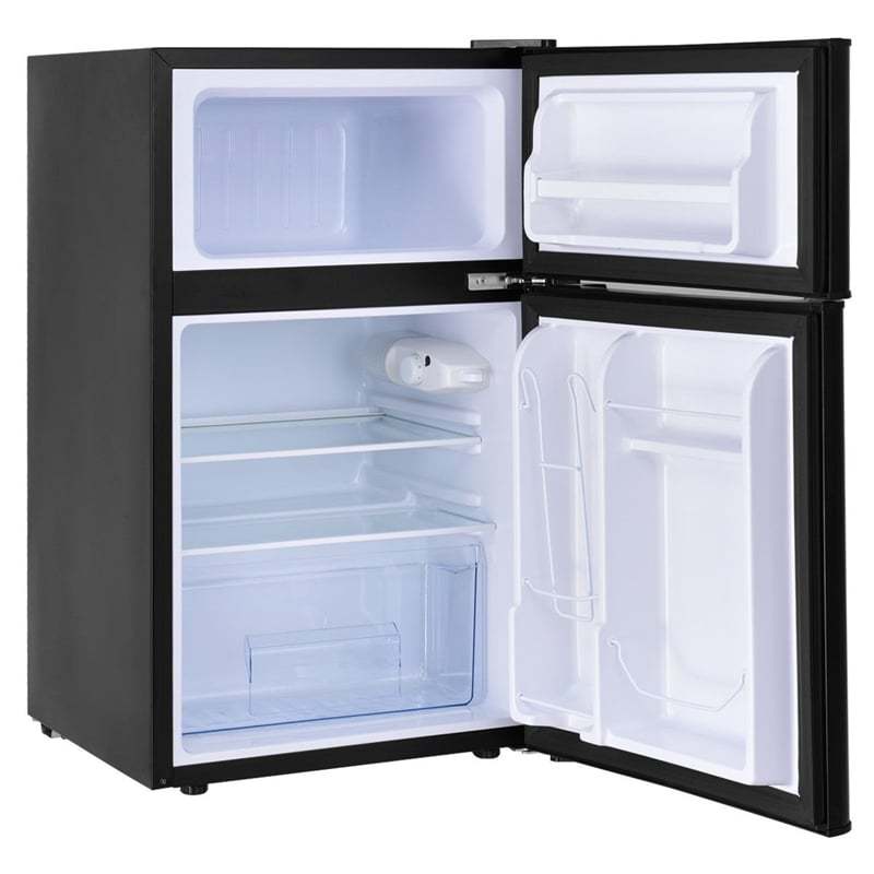 3.2 Cu. Ft. 2-Door Mini Fridge with Freezer, Compact Refrigerator with Temperature Control, Removable Shelves & Reversible Door for Dorm Office