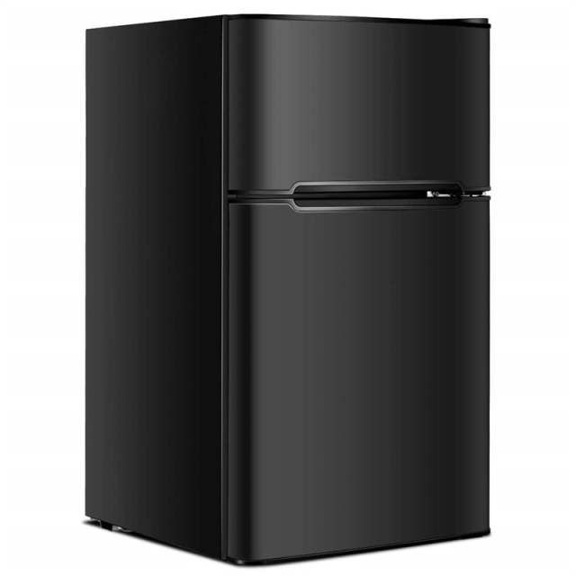 3.2 Cu. Ft. 2-Door Mini Fridge with Freezer, Compact Refrigerator with Temperature Control, Removable Shelves & Reversible Door for Dorm Office