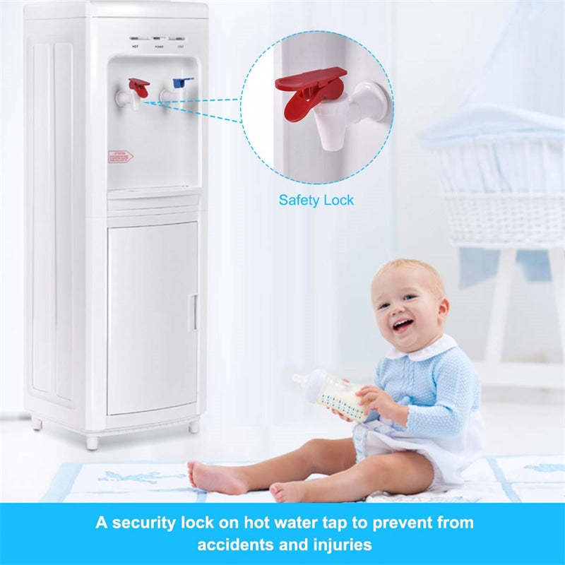Top Loading Water Dispenser, 5 Gallon Bottle Hot & Cold Water Cooler Dispenser with Child Child Lock & Storage Cabinet for Home Office School