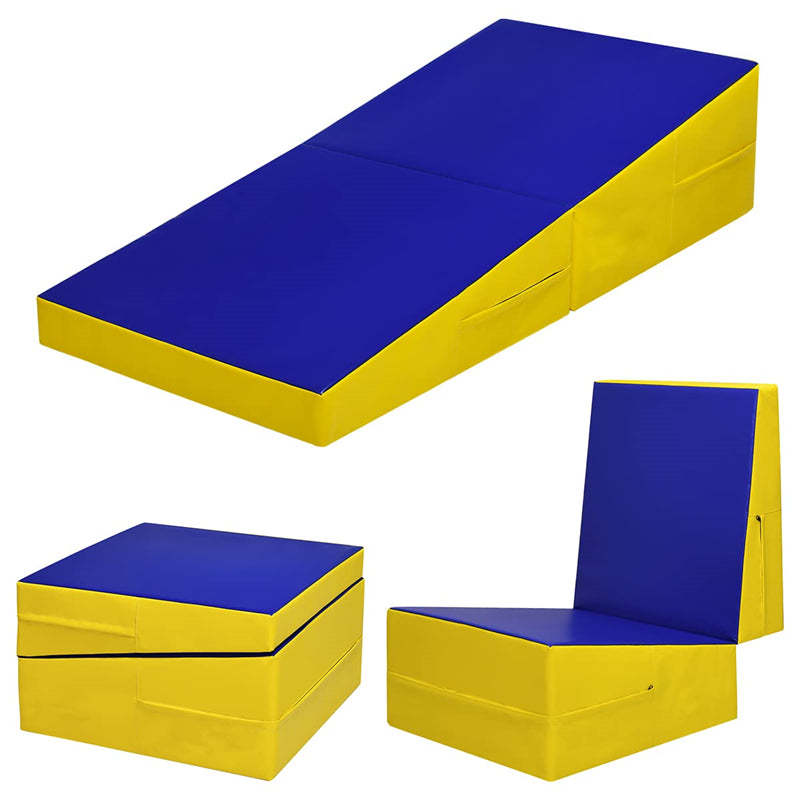 Gymnastics Wedge Mat, Folding & Non-Folding Cheese Wedge Mat for Tumbling, Yoga, Martial, Home Exercise, Incline Mat for Kids Adults