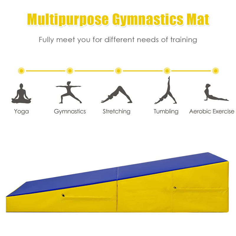 Gymnastics Wedge Mat, Folding & Non-Folding Cheese Wedge Mat for Tumbling, Yoga, Martial, Home Exercise, Incline Mat for Kids Adults