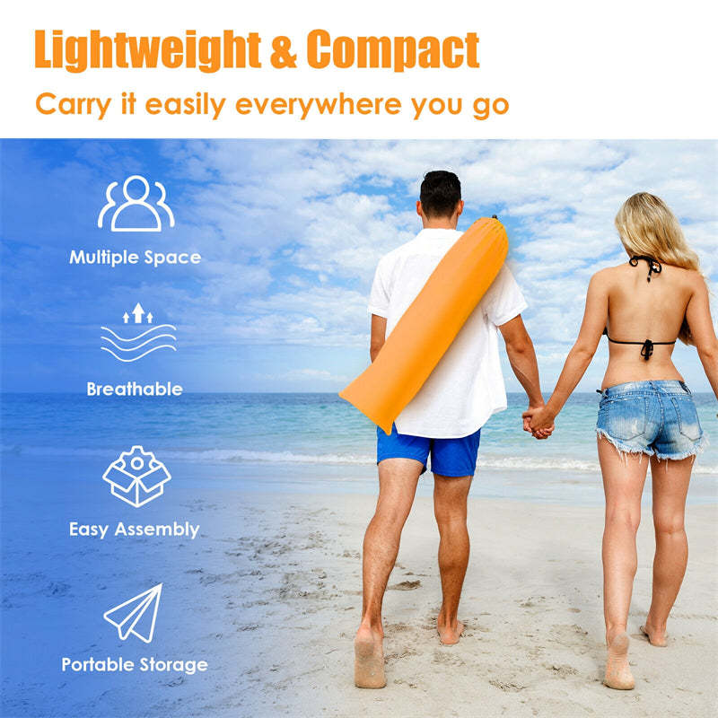 3-4 Person Easy Pop Up Beach Tent, UPF 50+ Portable Instant Beach Sun Shade with 3 Mesh Windows, Carrying Bag, 8.5mm Thickened Rod