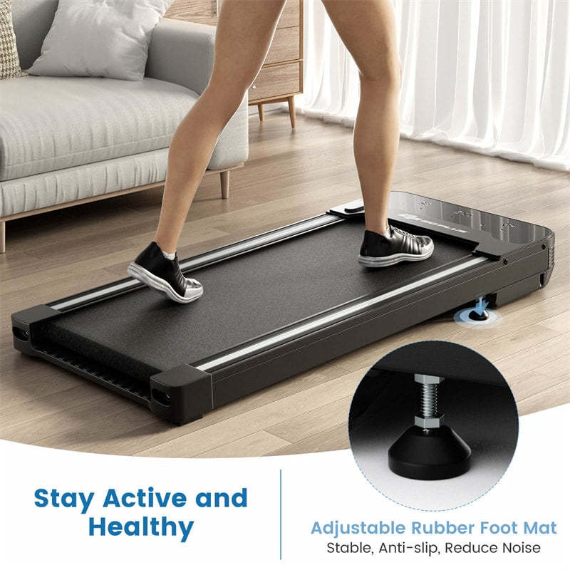 Under Desk Treadmill Slim Smart Foldable Walking Pad Treadmill with Touchable LED Display & Remote Control for Home Office