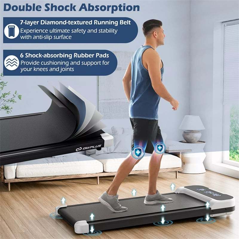 3-in-1 Walking Pad Under Desk Treadmill 2.5HP with Remote, LED Display & 3 Countdown Modes, Portable Compact Jogging Machine for Home/Office