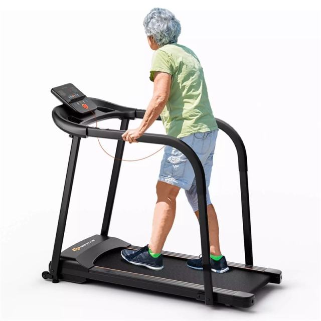 2.5 HP Walking Treadmill for Seniors with Long Handrails, Pulse Sensors, LED Display, 300 lbs Capacity, Recovery Fitness Exercise Machine for Home