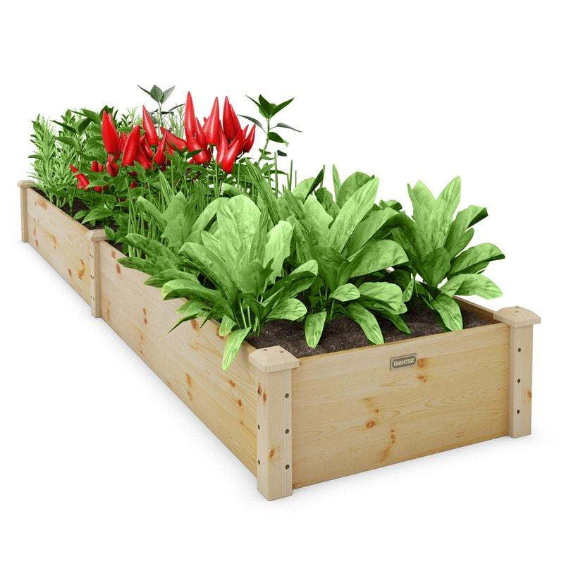 Wooden Raised Garden Bed, Outdoor Planter Box for Flowers, Vegetables, Herbs & Fruits, Elevated Garden Bed Kit for Patio, Backyard, Lawn