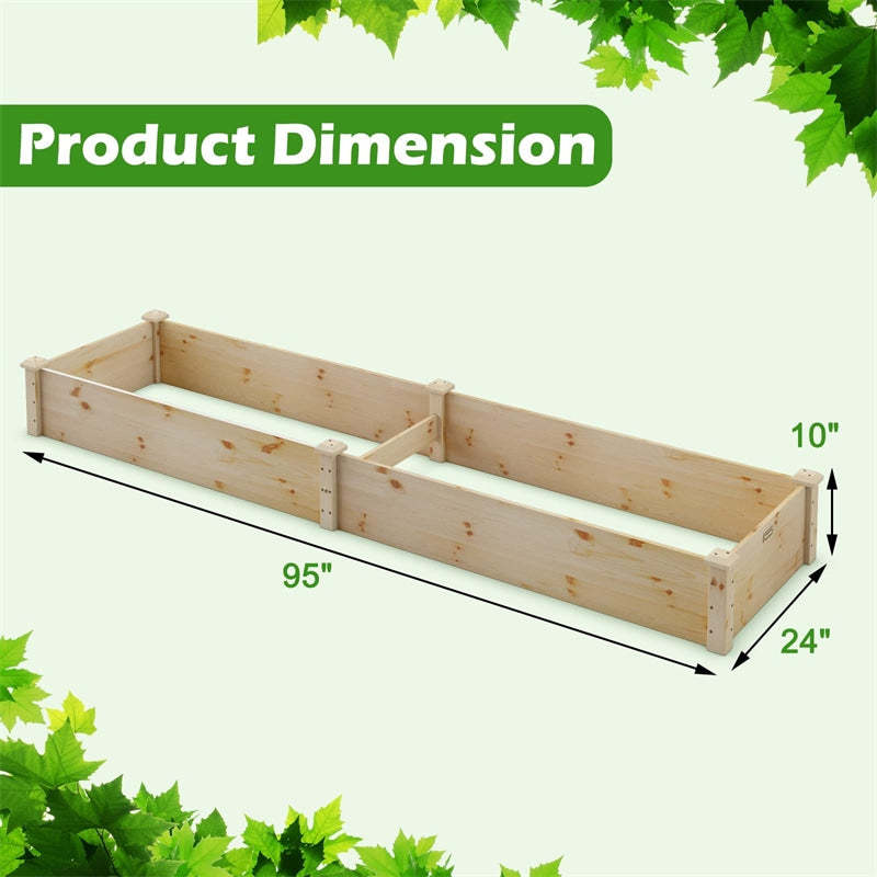 Wooden Raised Garden Bed, Outdoor Planter Box for Flowers, Vegetables, Herbs & Fruits, Elevated Garden Bed Kit for Patio, Backyard, Lawn