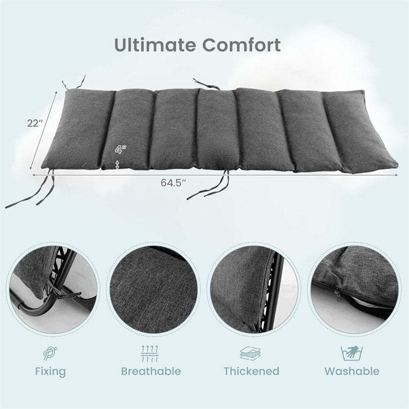 Adjustable Metal Zero Gravity Lounge Chair with Cup Holder Tray, Removable Cushion & Pillow, Folding Reclining Patio Chair for Garden Backyard