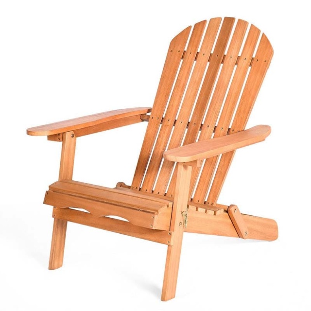 Eucalyptus Wood Folding Adirondack Chair, Weather Resistant Outdoor Adirondack Lounge Chair 400lbs Capacity for Patio, Deck, Backyard