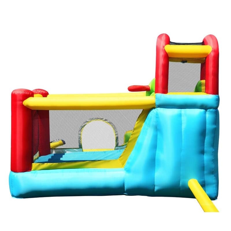 Inflatable Water Slide, 6-in-1 Bounce House Water Park with Slide, Splash Pool, Climbing Wall & Basketball Hoop for Kids, Indoor/Outdoor Backyard Fun