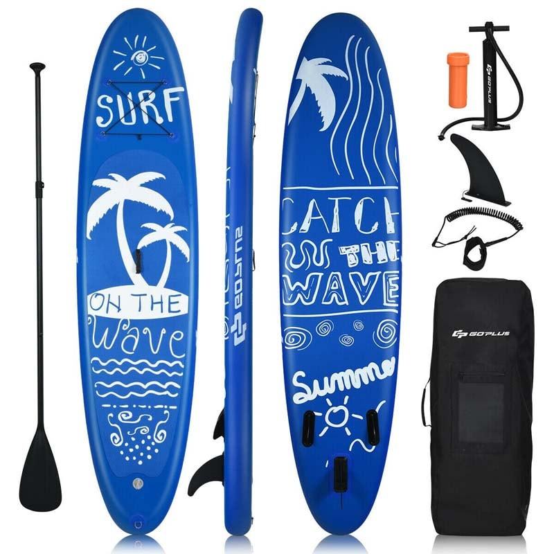 9.8FT Inflatable Stand Up Paddle Board with Adjustable Paddle, SUP Accessories, Pump, Leash & Carry Bag, Blow Up SUP for Adult Youth