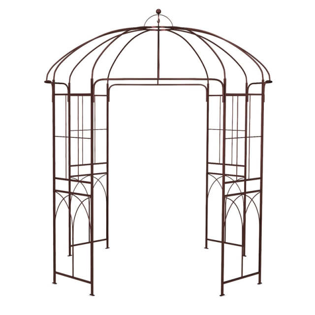 Birdcage Shape Garden Arbor, 8.4' x 7' Heavy Duty Metal Garden Gazebo Pergola Arch Trellis for Climbing Plants, Outdoor Wedding Party Decor