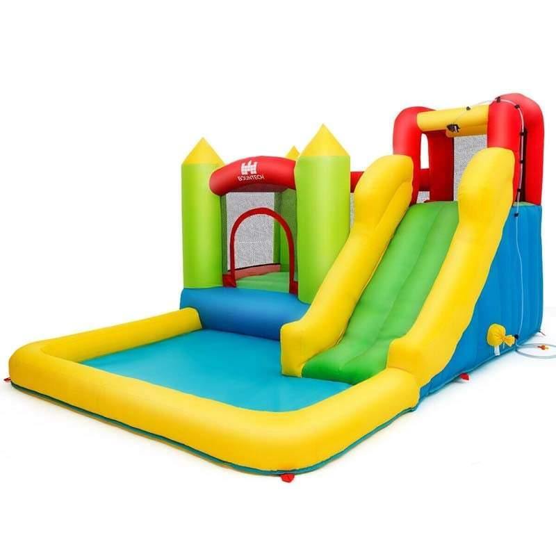 Inflatable Water Slide, Wet & Dry Bounce House Water Park with Large Jumping Area, Splash Pool & Climbing Wall for Boys & Girls Backyard Family Fun