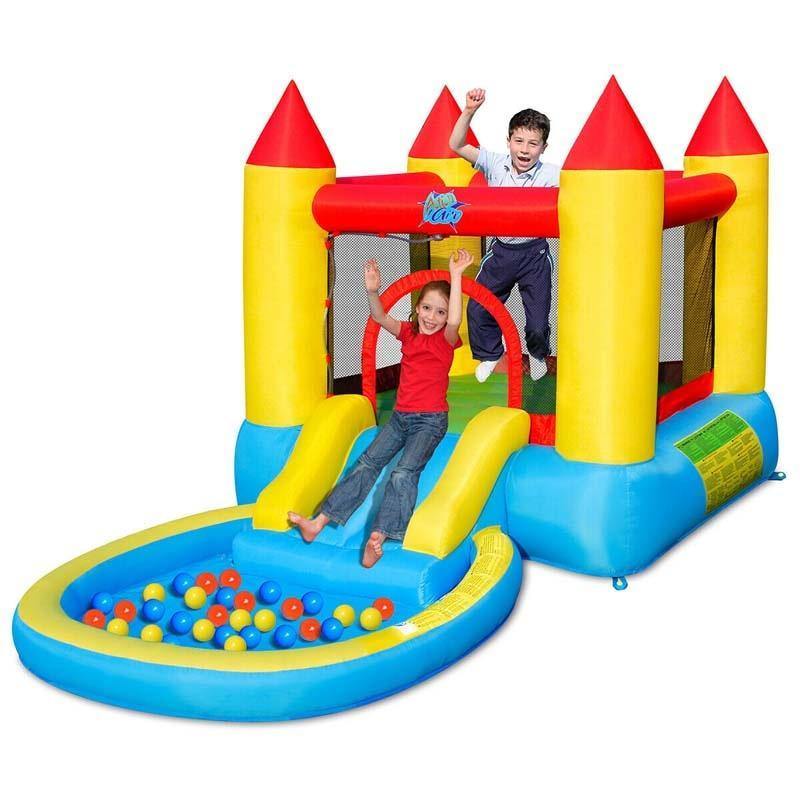 Kids Inflatable Water Slide Castle Bounce House with 580W Air Blower