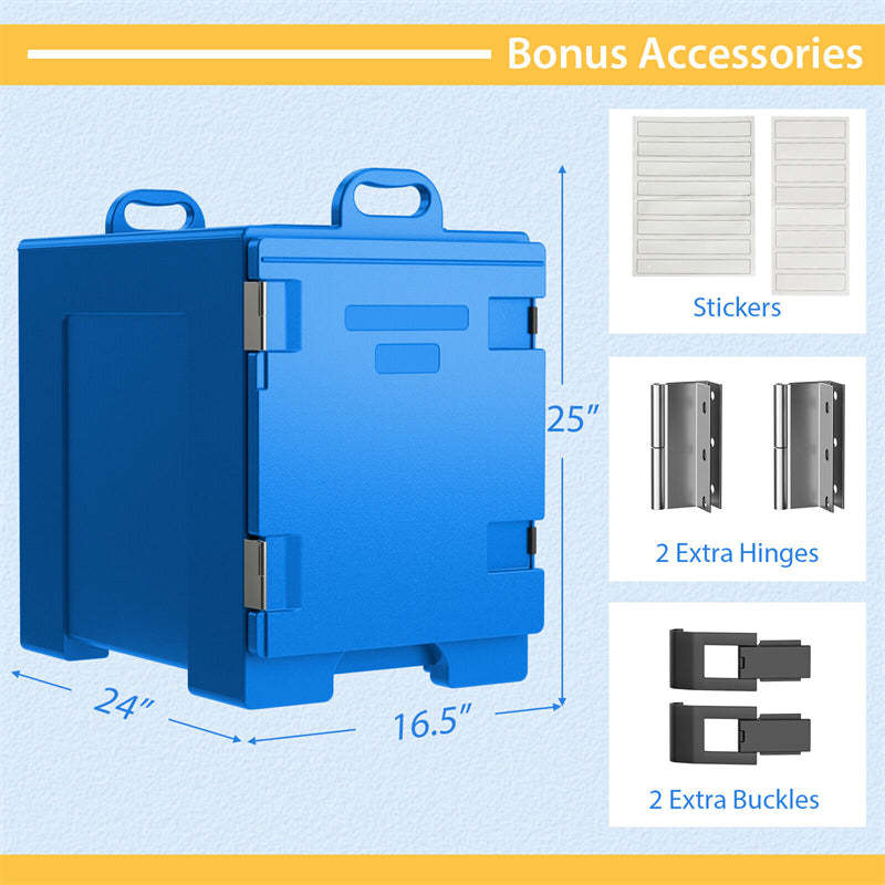 81 Quart End-Loading Insulated Food Pan Carrier Food-Grade LLDPE Material Portable Food Warmer for 5 Full-Size Pans