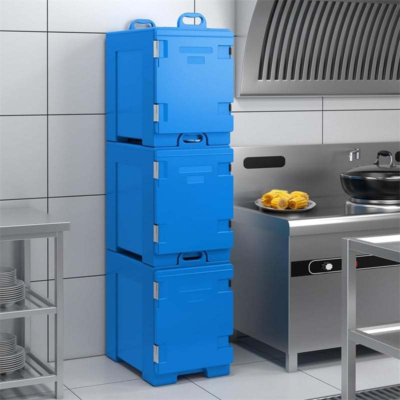 81 Quart End-Loading Insulated Food Pan Carrier Food-Grade LLDPE Material Portable Food Warmer for 5 Full-Size Pans