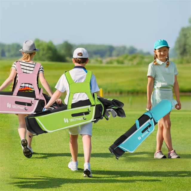 7 Pieces Junior Golf Club Set for Kids Ages 11-13 Right Hand, Children Golf Complete Set with #1 Driver, Head Cover & Stand Bag with Rain Hood