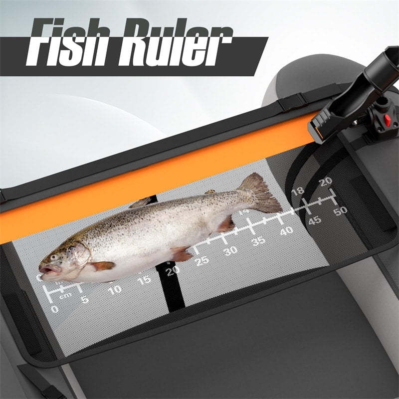 Fishing Float Tube, Inflatable Fishing Boat with Pump, Paddle, Fish Ruler, Flippers, Storage Pockets, Portable Backpack Belly Boat, Holds 350LBS