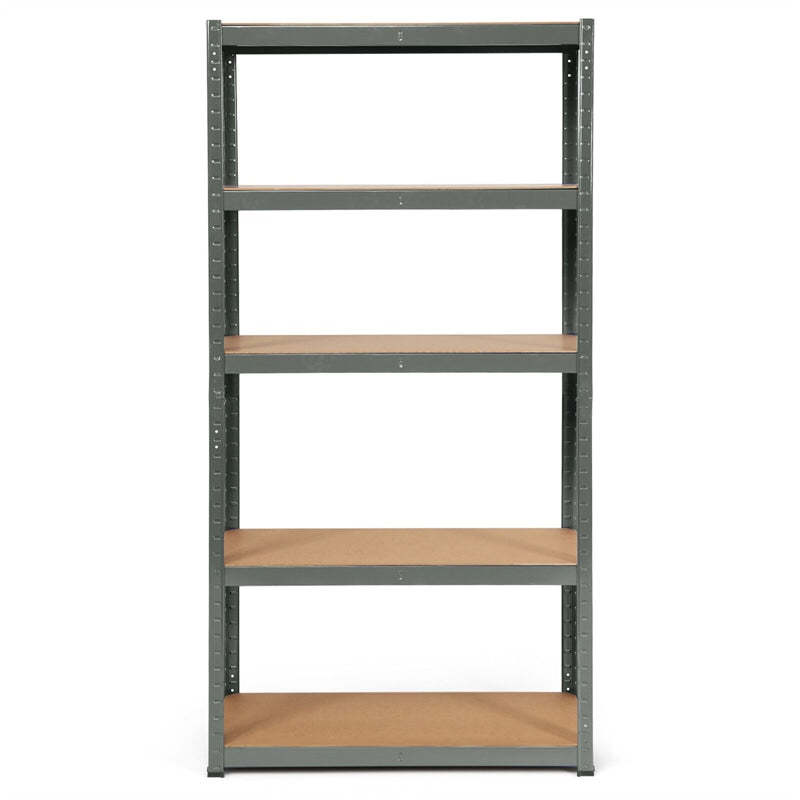5-Tier Metal Storage Shelves, Heavy Duty Steel Shelving Unit, Adjustable Garage Tool Organizer Rack, Bolt-Free Assembly, 2000 lbs Capacity