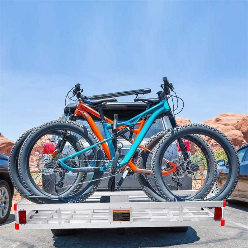 Hitch Cargo Carrier Aluminum Trailer Hitch Mount Cargo Basket Fits 2" Receiver, 500LBS Capacity Heavy Duty Vehicle Rear Luggag Rack for SUV Truck Car