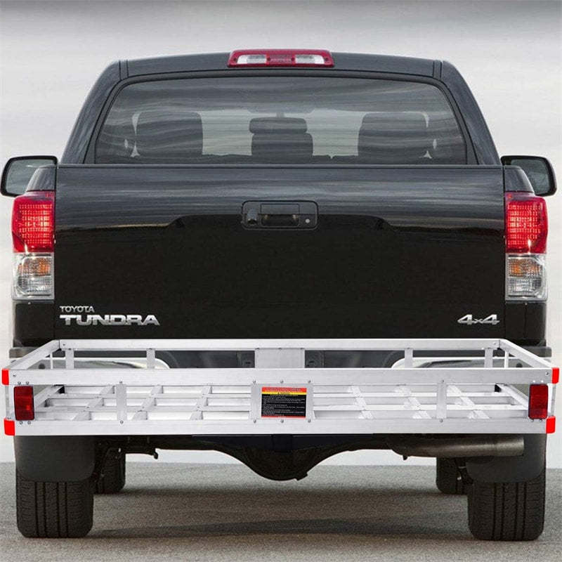 Hitch Cargo Carrier Aluminum Trailer Hitch Mount Cargo Basket Fits 2" Receiver, 500LBS Capacity Heavy Duty Vehicle Rear Luggag Rack for SUV Truck Car