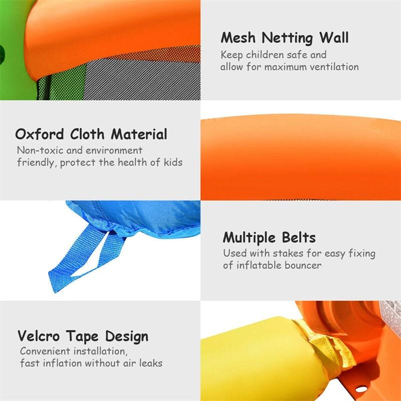 Inflatable Bounce House, Big Mouth Themed Giant Jumping Castle Bouncy House with Slide, Basketball Rim, 480W Blower & Carry Bag