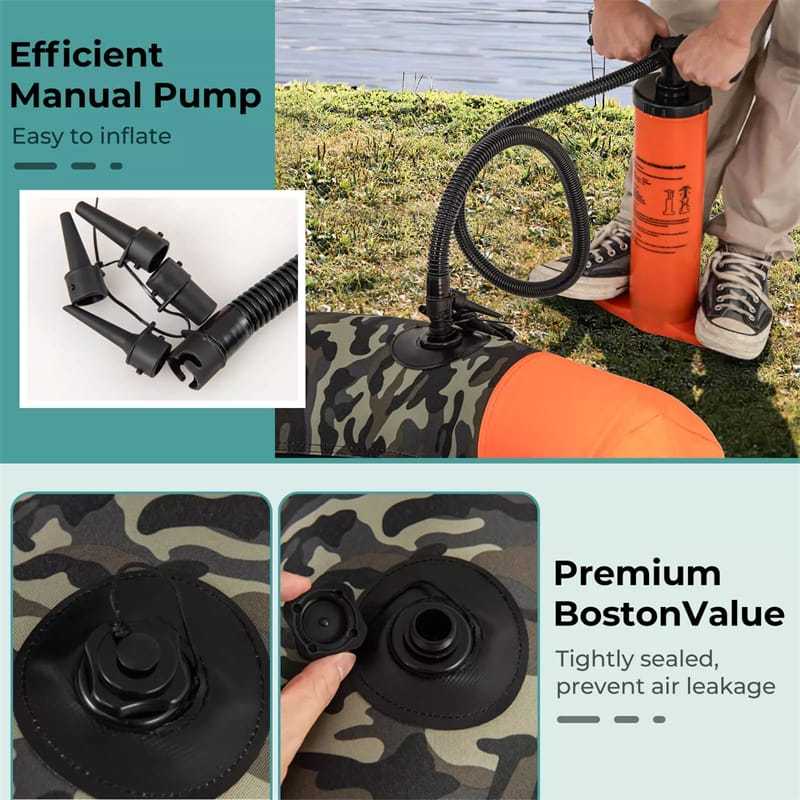 Inflatable Float Tube, Fishing Belly Boat with Fish Finder Holder, Rod Rack, Fish Ruler, Pump, 3 Detachable Storage Boxes, 350LBS Load Capacity