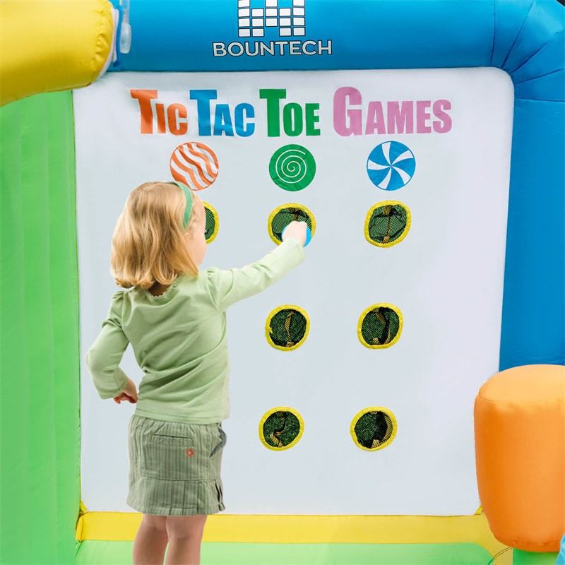 Inflatable Water Slide Elephant Theme 9 in 1 Mega Kids Blow Up Waterslide Park with Splash Pool, Tic Tac Toe, Climbing Wall for Backyard Family Fun