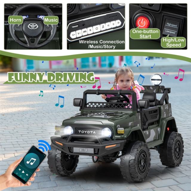 Kids Ride on Car 12V Licensed Toyota FJ Battery Powered Ride on Truck with Remote Control & LED Lights