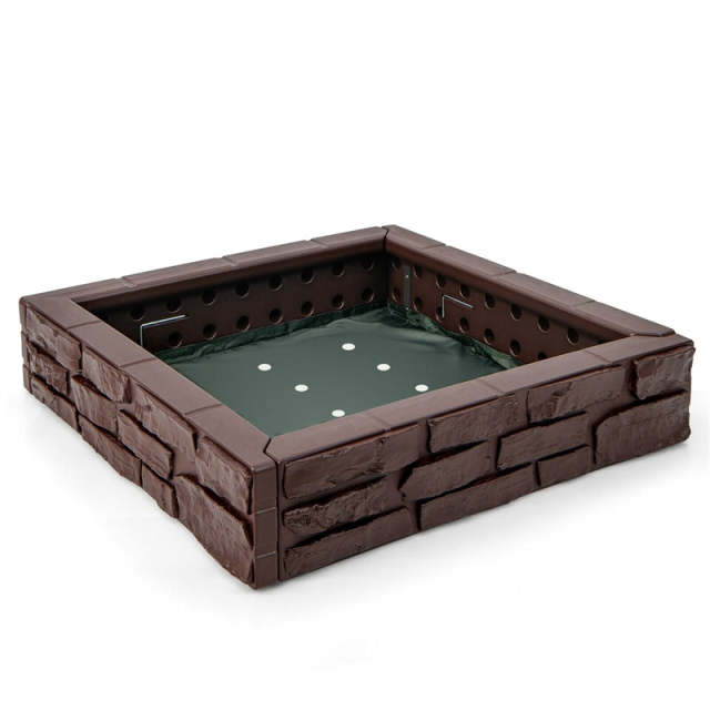 4FT Kids Sandbox, Weather Resistant HDPE Square Sand Pit with Oxford Cover & Bottom Liner for Outdoor Backyard, Lawn, Garden & Beach Play