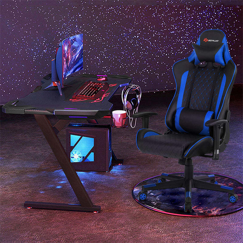 Massage Gaming Chair Gaming Recliner Ergonomic High Back Office Computer Chair with Adjustable Armrest & Lumbar Pillow