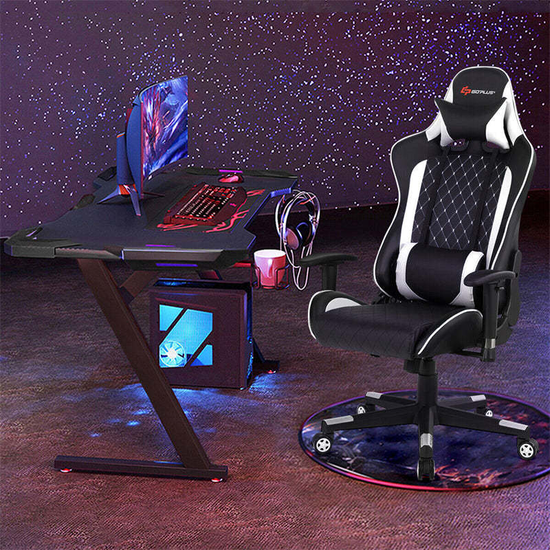 Massage Gaming Chair Gaming Recliner Ergonomic High Back Office Computer Chair with Adjustable Armrest & Lumbar Pillow