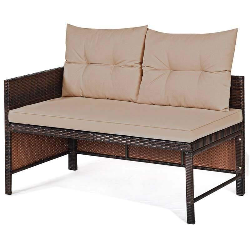 Bestoutdor 3 Pcs Outdoor PE Rattan Furniture Set Corner Sofa Set
