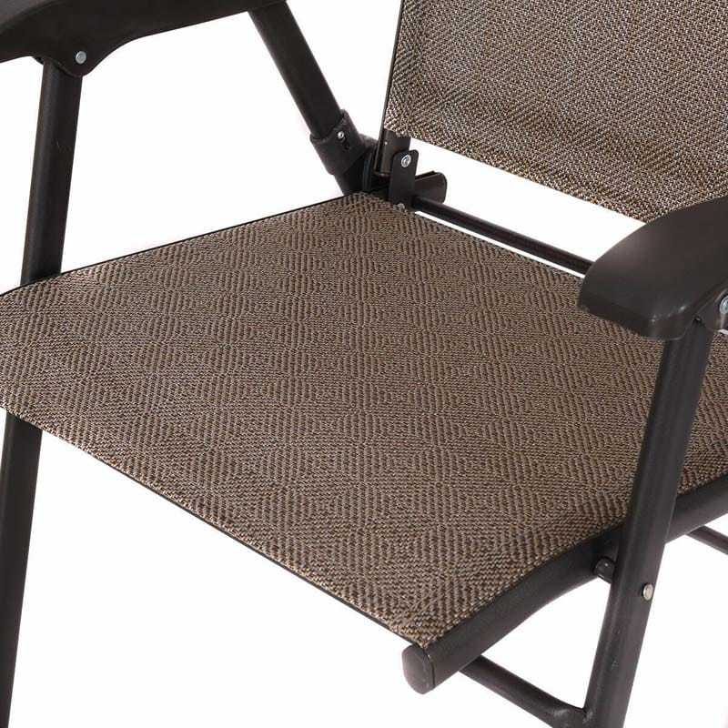 2 Pieces Patio Chairs Folding Sling Chairs Portable Lawn Chair with Armrest