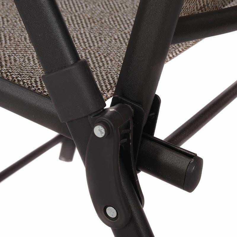 2 Pieces Patio Chairs Folding Sling Chairs Portable Lawn Chair with Armrest