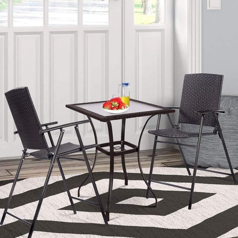 Bestoutdor 4 Pcs Patio Rattan Folding Dining Chairs